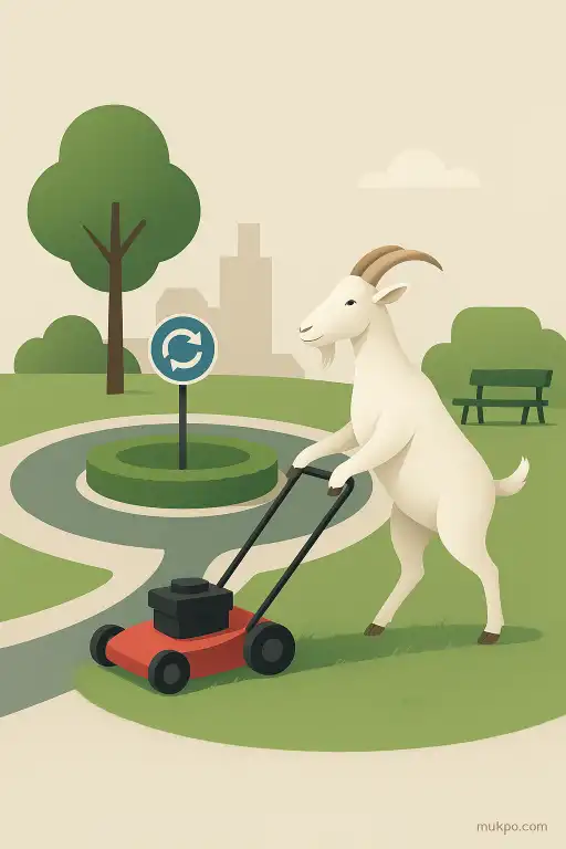 The town that hires goats to mow its parks and roundabouts