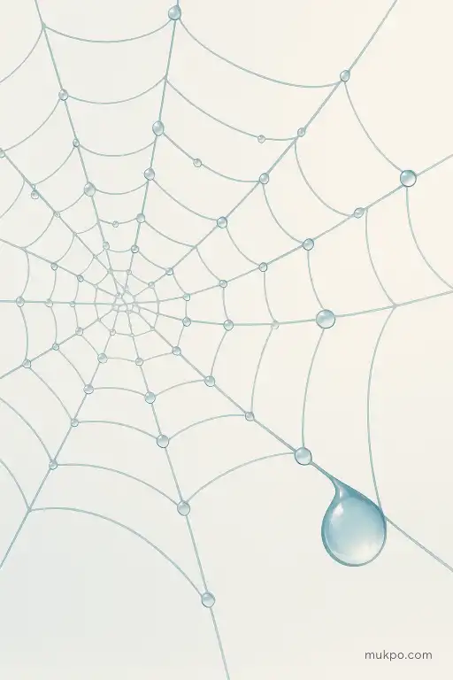 Why morning dew beads on spider silk and not on nearby grass