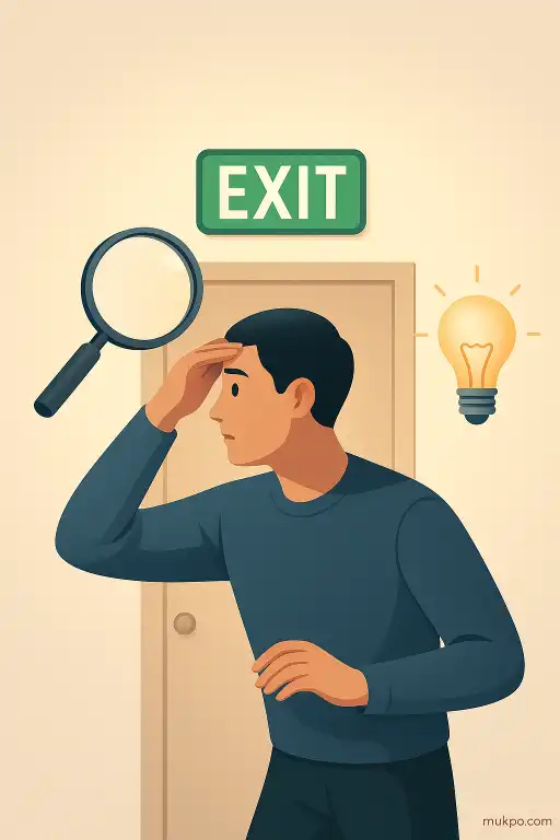 Why people scan exits when they enter unfamiliar rooms