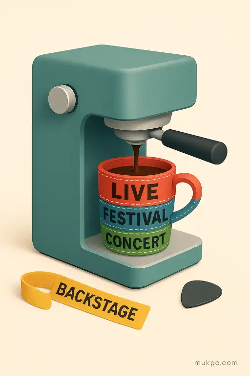 A café that brews espresso in cups stitched from old concert wristbands