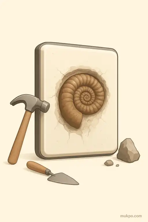 A subway tile with a fossil trapped inside it since the station was built