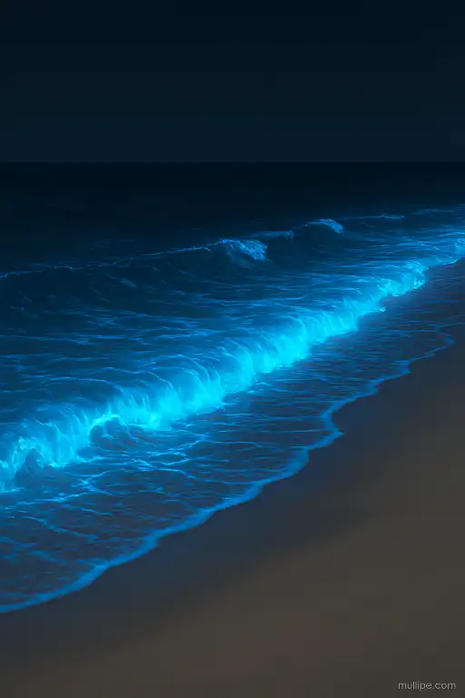 How bioluminescent plankton make whole waves glow at night