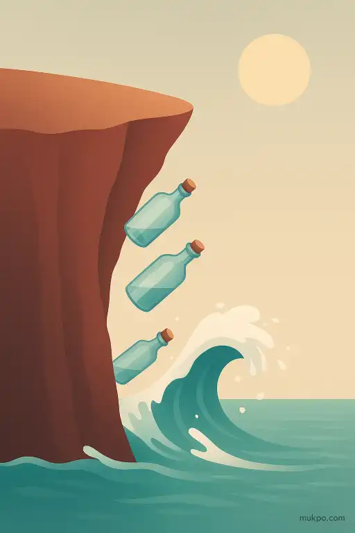 The cliffside that coughs up bottles after every high tide