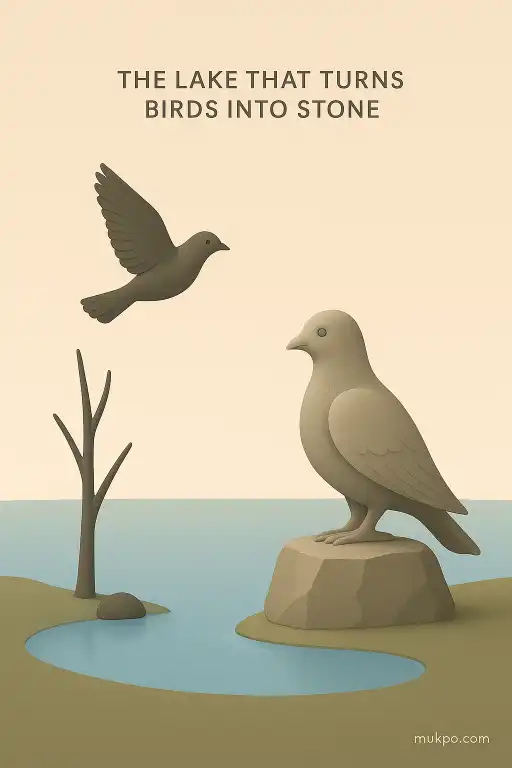 The lake that turns birds into stone