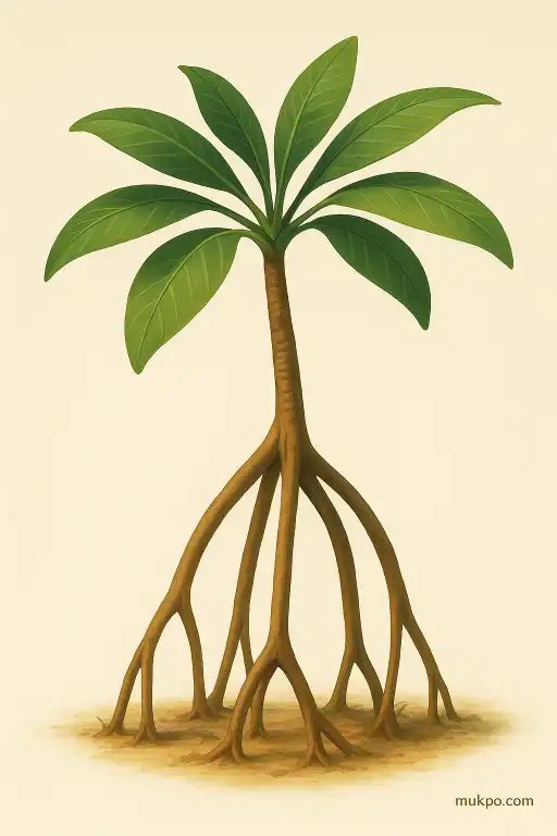 Why the walking palm appears to relocate and the root mechanics behind it