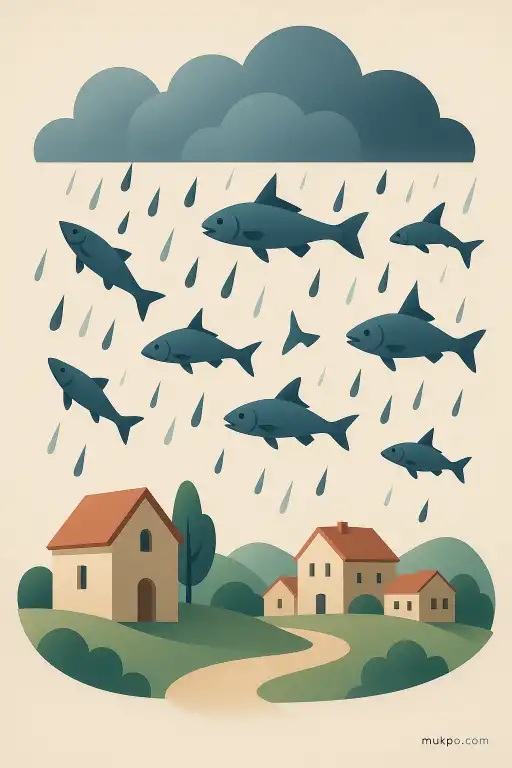 A village where fish rain down after storms