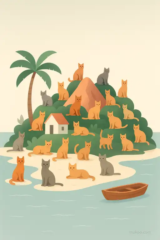 An island where cats outnumber people by the dozens