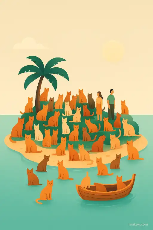 An island where cats outnumber people by the dozens