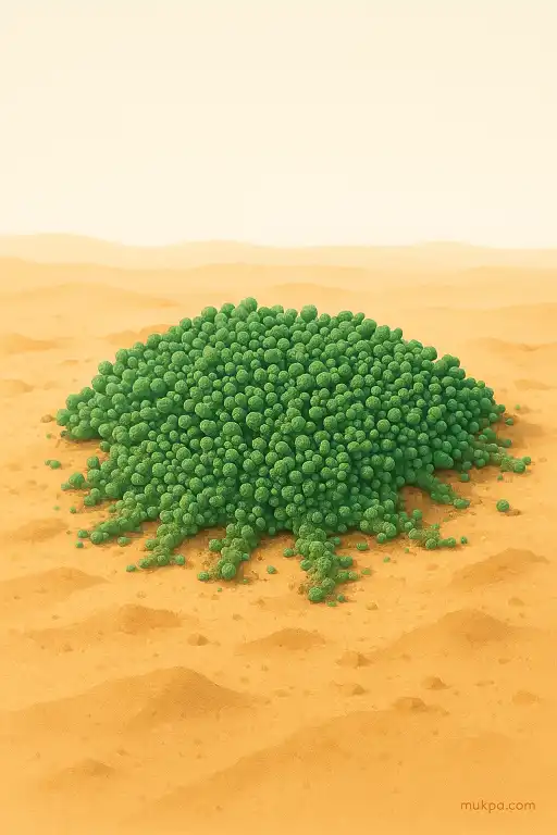 How biological soil crusts glue desert sand into living mats