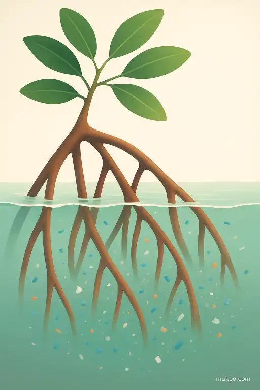 How mangrove roots act like natural filters for microplastics
