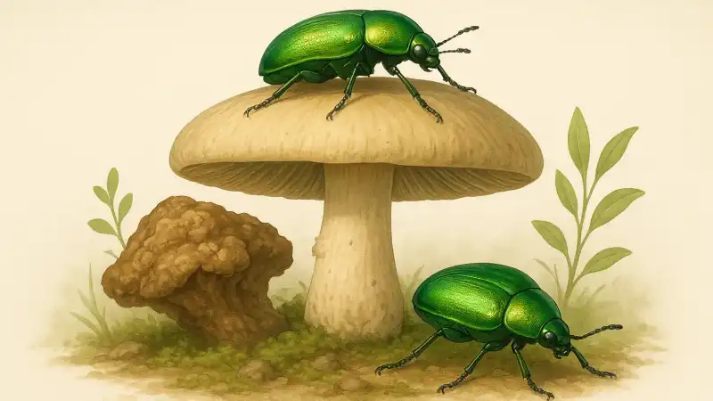 The fungus that turns beetles metallic green with a secret pigment