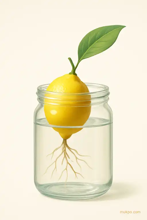 Why kitchen lemons grow tiny roots when left in jars