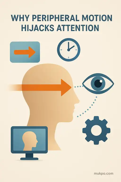 Why peripheral motion hijacks attention