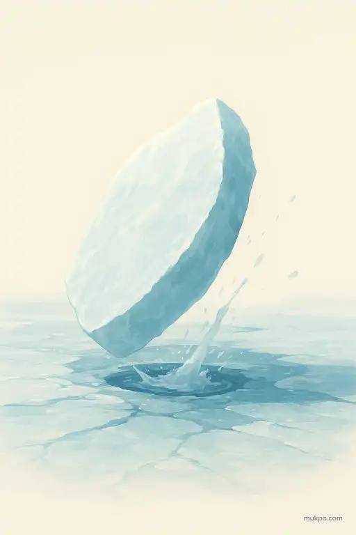 Why spinning ice slabs can flip and launch during a thaw