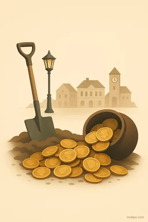 A hoard of century old coins uncovered beneath a town square