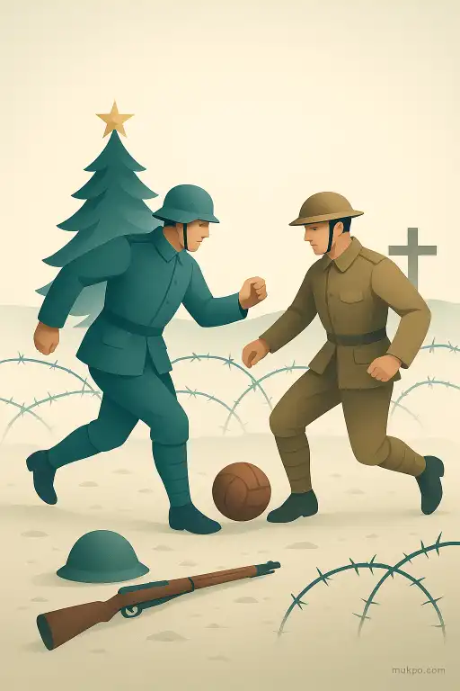 The Christmas truce and the impromptu football match along the 1914 Western Front