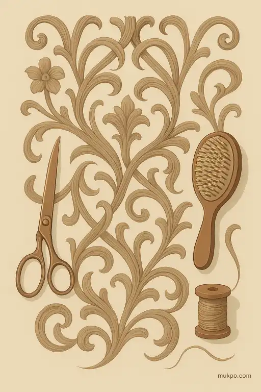 Victorian wallpaper woven with human hair