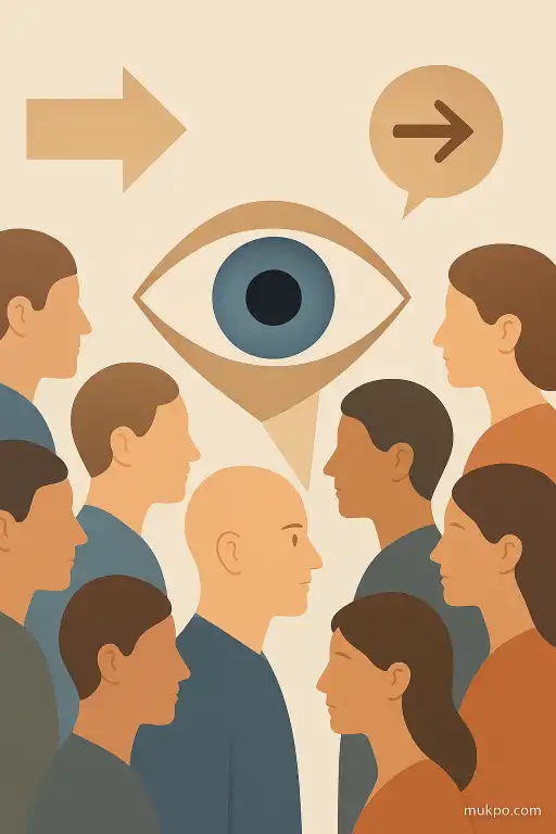 Why we reflexively glance where others are looking even in a crowd