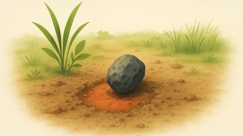 How a tiny meteorite impact changes local soil chemistry