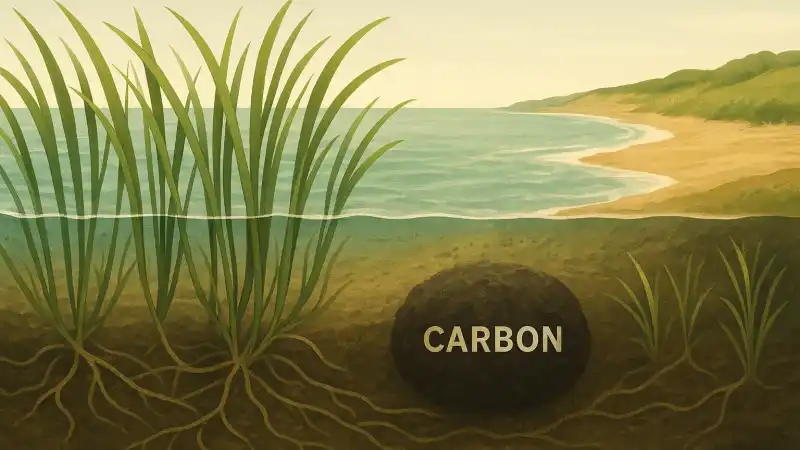 How seagrass meadows bury carbon and reshape coastlines