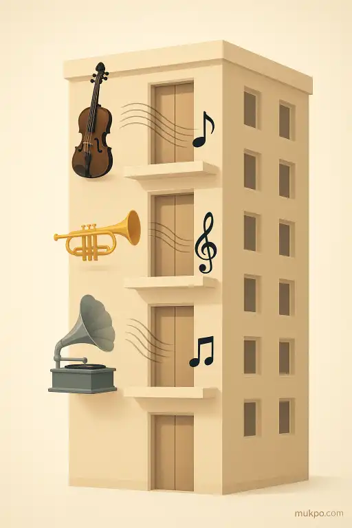The apartment building where each elevator responds only to a specific melody