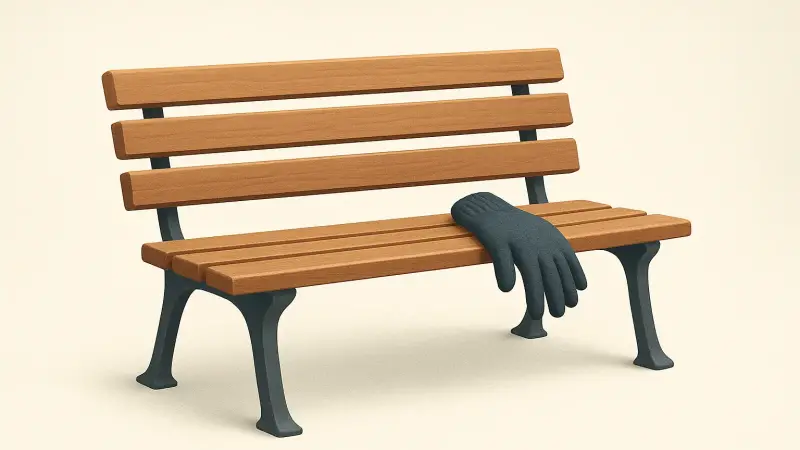 The bench that always held a single lost glove belonging to the same person
