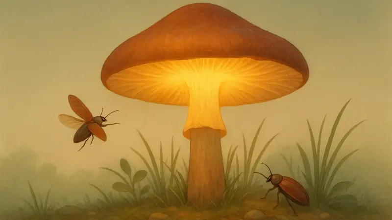 The mushroom that glows to attract spring beetles