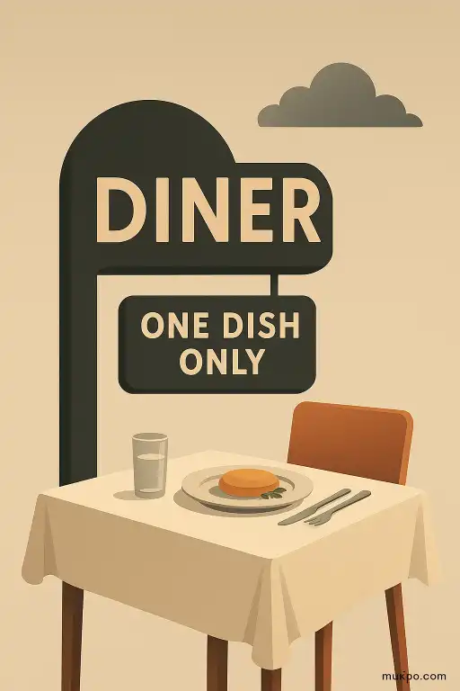 A diner that serves one dish only on nights without moonlight