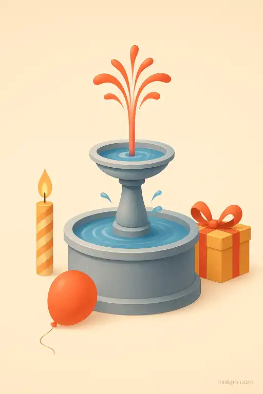 A fountain that changes temperature on birthdays