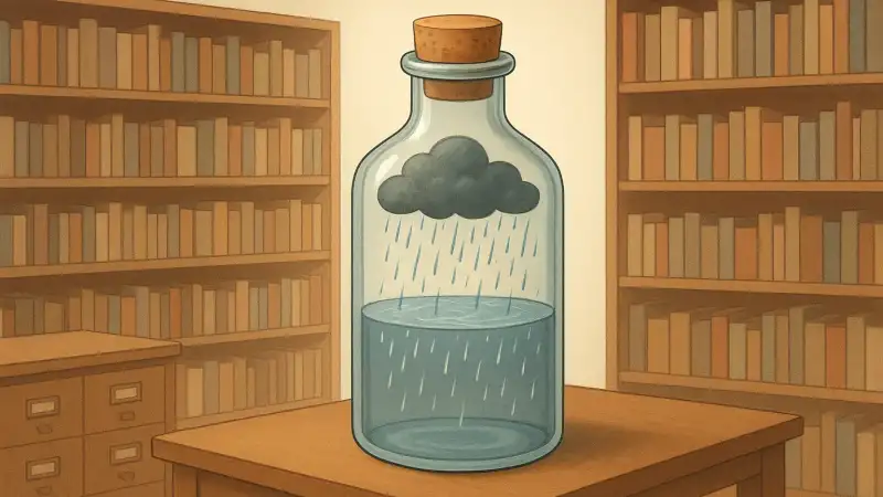 A library that loans bottled rain collected during historic festivals
