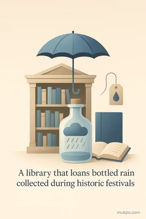 A library that loans bottled rain collected during historic festivals
