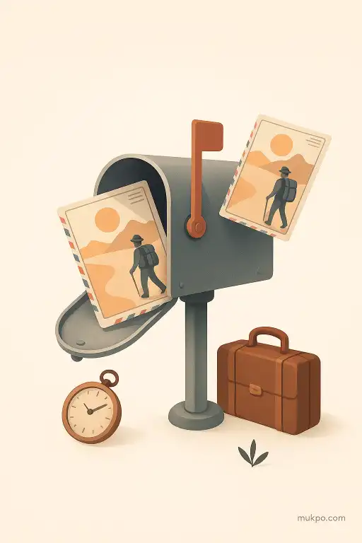 A mailbox that keeps receiving postcards from a traveler who vanished decades ago