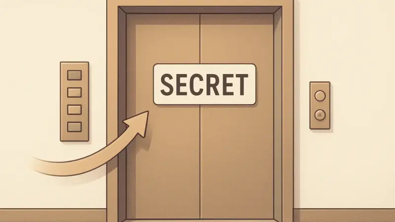 An elevator that skips floors if you say a secret word