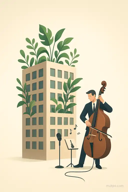 An office building whose plants only thrive when given live music