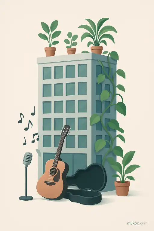 An office building whose plants only thrive when given live music