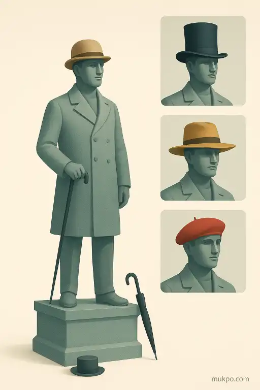 The town statue that mysteriously appears wearing a different hat every morning