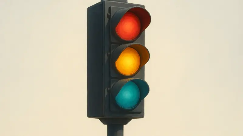 Traffic lights that flash seemingly random colors but predict storms