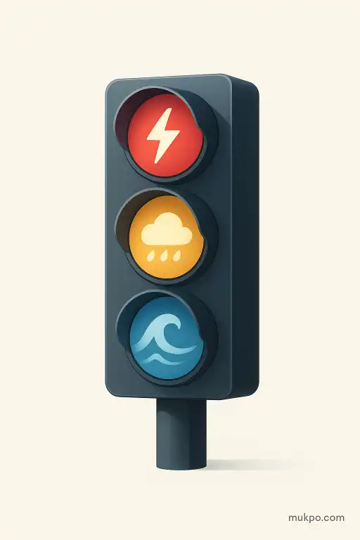 Traffic lights that flash seemingly random colors but predict storms