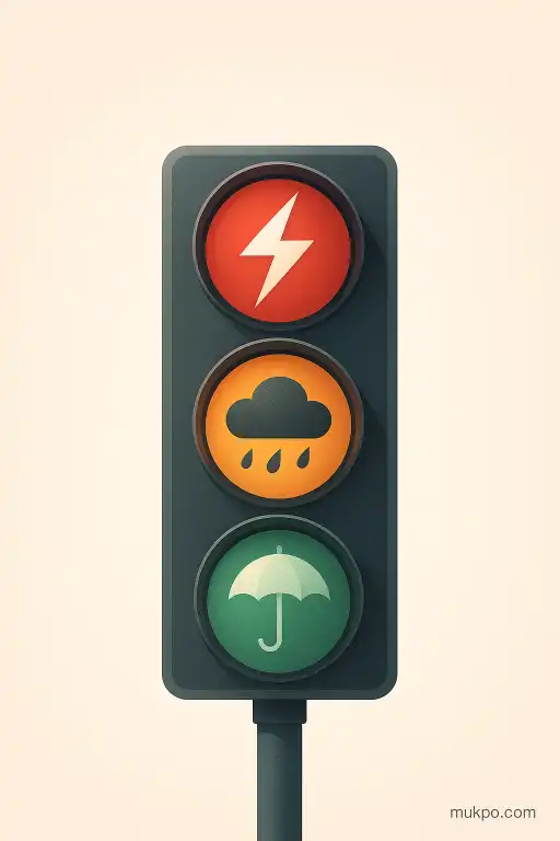 Traffic lights that flash seemingly random colors but predict storms