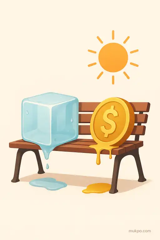 A bench that gives you cold coins on hot days