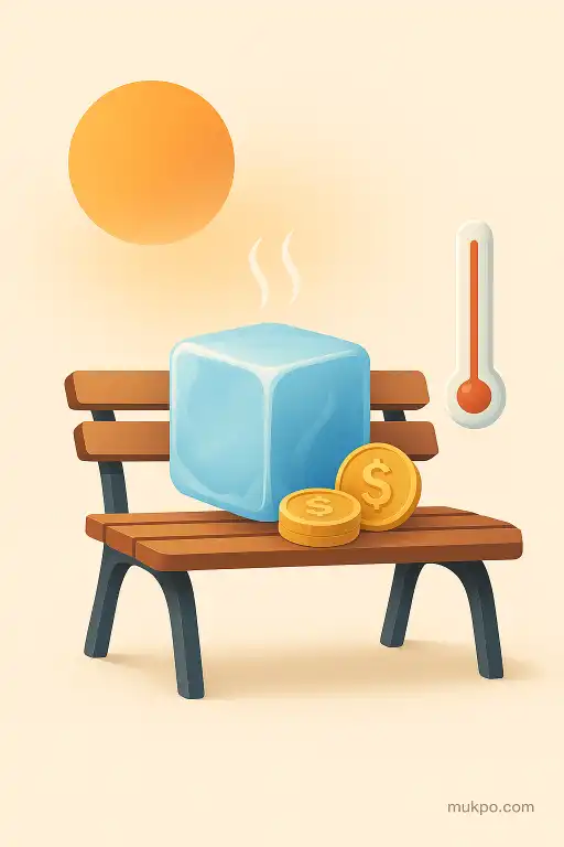 A bench that gives you cold coins on hot days