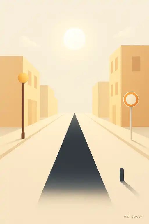 A street where shadows vanish at midday