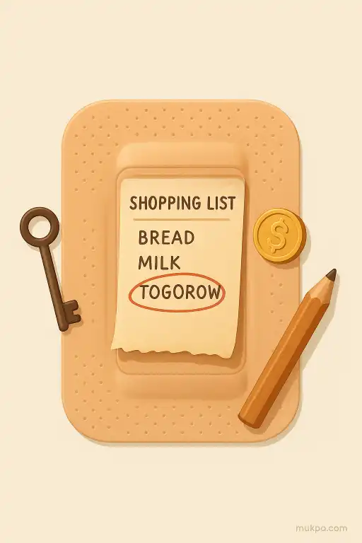 A sealed plaster cavity containing a century old shopping list with tomorrow’s date circled