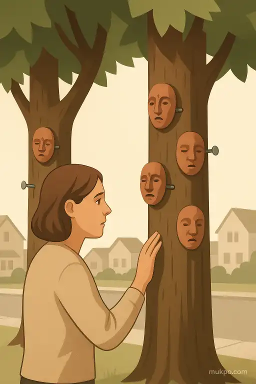 Neighbors kept finding tiny clay faces nailed into the trunks of maple trees on one street
