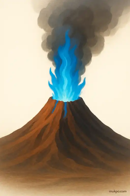 Why volcanoes sometimes explode with blue flames