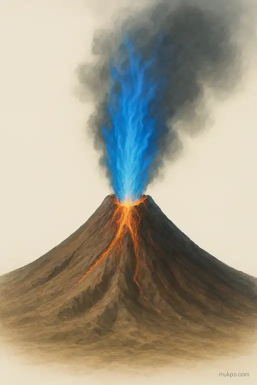 Why volcanoes sometimes explode with blue flames